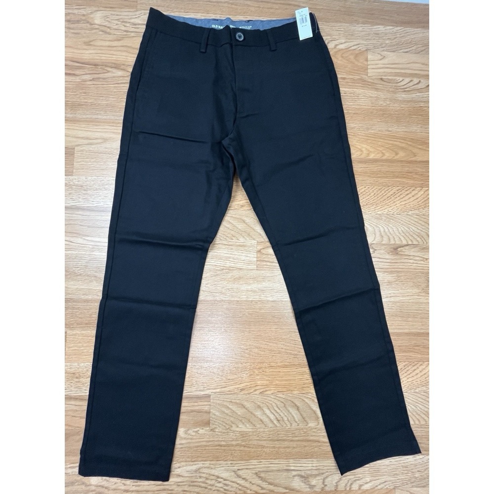 Old Navy Men's Black Chino Pants, Ultimate Slim 30x30 Built-in Flex‎ NEW